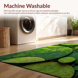 Ultra Soft Area Rug, Non Slip, Stain Resistant, Washable Area Rugs for Living Room, Bedroom, Plush High Pile World Circle(Green)