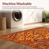 Ultra Soft Area Rug, Non Slip, Stain Resistant, Washable Area Rugs for Living Room, Bedroom, Mid-Century Modern Shag(Orange)