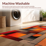 Ultra Soft Area Rug, Non Slip, Stain Resistant, Washable Area Rugs for Living Room, Bedroom, Abstract Geometric Indoor(Red)