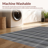 Ultra Soft Area Rug, Non Slip, Stain Resistant, Washable Area Rugs for Living Room, Bedroom, Soft Checkered Vintage Living Room Rug(Gray)