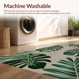 Ultra Soft Area Rug, Non Slip, Stain Resistant, Washable Area Rugs for Living Room, Bedroom, Tropical Monstera Non-Slip Kitchen Runner(Green)