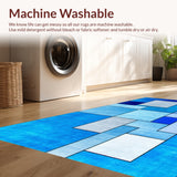 Ultra Soft Area Rug, Non Slip, Stain Resistant, Washable Area Rugs for Living Room, Bedroom, Contemporary Abstract Boxes(Gray)