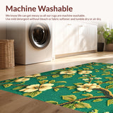 Ultra Soft Area Rug, Non Slip, Stain Resistant, Washable Area Rugs for Living Room, Bedroom, Boho Jungle Floral(Green)