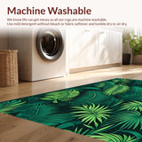 Ultra Soft Area Rug, Non Slip, Stain Resistant, Washable Area Rugs for Living Room, Bedroom, Jungle Print Ultra-Thin(Green)
