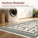 Ultra Soft Area Rug, Non Slip, Stain Resistant, Washable Area Rugs for Living Room, Bedroom, Indoor Performance High-Traffic(Black)