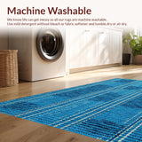 Ultra Soft Area Rug, Non Slip, Stain Resistant, Washable Area Rugs for Living Room, Bedroom, Hand Tufted Oushak Wool(Blue)