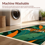 Ultra Soft Area Rug, Non Slip, Stain Resistant, Washable Area Rugs for Living Room, Bedroom, Non-Slip Ultra Thin Bedroom Jungle Tiger Carpet(Green)