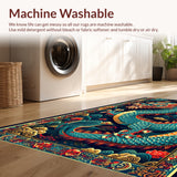 Ultra Soft Area Rug, Non Slip, Stain Resistant, Washable Area Rugs for Living Room, Bedroom, Castle Themed Non Slip Playroom Carpet(Red)