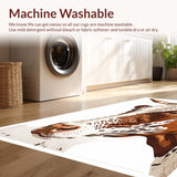 Ultra Soft Area Rug, Non Slip, Stain Resistant, Washable Area Rugs for Living Room, Bedroom, Faux Cowhide Western(Brown)