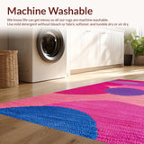 Ultra Soft Area Rug, Non Slip, Stain Resistant, Washable Area Rugs for Living Room, Bedroom, Handmade Abstract Wool(Pink)