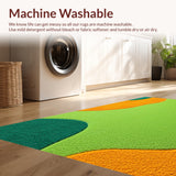 Ultra Soft Area Rug, Non Slip, Stain Resistant, Washable Area Rugs for Living Room, Bedroom, Irregular Cat Shaped(Green)