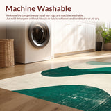 Ultra Soft Area Rug, Non Slip, Stain Resistant, Washable Area Rugs for Living Room, Bedroom, Modern Distressed Wave(Green)