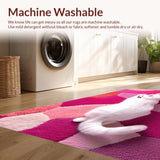 Ultra Soft Area Rug, Non Slip, Stain Resistant, Washable Area Rugs for Living Room, Bedroom, cat shaped cartoon tufted(Pink)