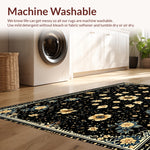 Ultra Soft Area Rug, Non Slip, Stain Resistant, Washable Area Rugs for Living Room, Bedroom, Vintage Celestial Moth(Black) - ODIKA