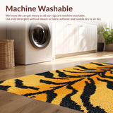 Ultra Soft Area Rug, Non Slip, Stain Resistant, Washable Area Rugs for Living Room, Bedroom, Chic Leopard Skin Plush Living Room(Orange)