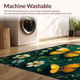 Ultra Soft Area Rug, Non Slip, Stain Resistant, Washable Area Rugs for Living Room, Bedroom, Whimsical Butterfly Dark Green Playroom Carpet(Blue)