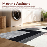 Ultra Soft Area Rug, Non Slip, Stain Resistant, Washable Area Rugs for Living Room, Bedroom, Abstract Line Modern(Gray)