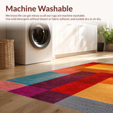 Ultra Soft Area Rug, Non Slip, Stain Resistant, Washable Area Rugs for Living Room, Bedroom, Modern Abstract Cabin(Red)