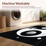 Ultra Soft Area Rug, Non Slip, Stain Resistant, Washable Area Rugs for Living Room, Bedroom, yin yang circle bath(Black)