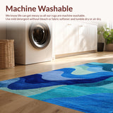 Ultra Soft Area Rug, Non Slip, Stain Resistant, Washable Area Rugs for Living Room, Bedroom, Abstract Modern Living Room Rug(Blue)