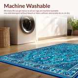 Ultra Soft Area Rug, Non Slip, Stain Resistant, Washable Area Rugs for Living Room, Bedroom, Kids Space Themed Rug(Blue)