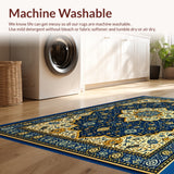 Ultra Soft Area Rug, Non Slip, Stain Resistant, Washable Area Rugs for Living Room, Bedroom, Soft Velvet Islamic Prayer Meditation(Blue)