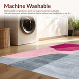 Ultra Soft Area Rug, Non Slip, Stain Resistant, Washable Area Rugs for Living Room, Bedroom, Modern Abstract Marble Texture(Pink)