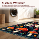Ultra Soft Area Rug, Non Slip, Stain Resistant, Washable Area Rugs for Living Room, Bedroom, Witchy Black Farmhouse Living Room Non-Slip Rug(Red)