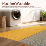 Ultra Soft Area Rug, Non Slip, Stain Resistant, Washable Area Rugs for Living Room, Bedroom, Round Non-Slip Decorative(Yellow)