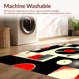 Ultra Soft Area Rug, Non Slip, Stain Resistant, Washable Area Rugs for Living Room, Bedroom, Vinyl Record Round(Black)