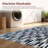 Ultra Soft Area Rug, Non Slip, Stain Resistant, Washable Area Rugs for Living Room, Bedroom, Checkered Geometric(Black)