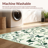 Ultra Soft Area Rug, Non Slip, Stain Resistant, Washable Area Rugs for Living Room, Bedroom, vintage insect print(Ivory)
