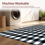 Ultra Soft Area Rug, Non Slip, Stain Resistant, Washable Area Rugs for Living Room, Bedroom, Modern Black White Fuzzy Nursery Rug(Black)