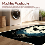 Ultra Soft Area Rug, Non Slip, Stain Resistant, Washable Area Rugs for Living Room, Bedroom, Gothic Coffin Bath Mat(Black)