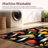 Ultra Soft Area Rug, Non Slip, Stain Resistant, Washable Area Rugs for Living Room, Bedroom, Memory Foam Mushroom Rug(Red)