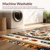 Ultra Soft Area Rug, Non Slip, Stain Resistant, Washable Area Rugs for Living Room, Bedroom, Non-Slip Aztec Print Living Room Rug(Beige)