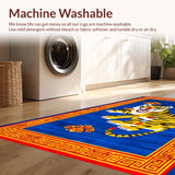 Ultra Soft Area Rug, Non Slip, Stain Resistant, Washable Area Rugs for Living Room, Bedroom, Hand Tufted Tiger Wool(Red)