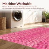 Ultra Soft Area Rug, Non Slip, Stain Resistant, Washable Area Rugs for Living Room, Bedroom, Boho Pink Floral Soft Playroom Rug(Pink)