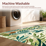Ultra Soft Area Rug, Non Slip, Stain Resistant, Washable Area Rugs for Living Room, Bedroom, Beige Nursery Playroom Jungle Scene Area Rug(Beige)