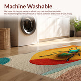 Ultra Soft Area Rug, Non Slip, Stain Resistant, Washable Area Rugs for Living Room, Bedroom, Nature-Inspired Artistic Kids Nursery Non-Shedding Carpet(Green)