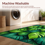 Ultra Soft Area Rug, Non Slip, Stain Resistant, Washable Area Rugs for Living Room, Bedroom, Non-Slip Tropical Green Kitchen Runner(Green)