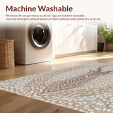 Ultra Soft Area Rug, Non Slip, Stain Resistant, Washable Area Rugs for Living Room, Bedroom, Antelope Print Abstract(Beige)