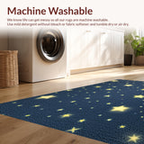 Ultra Soft Area Rug, Non Slip, Stain Resistant, Washable Area Rugs for Living Room, Bedroom, Star Pattern Baby Nursery Rectangular Carpet(Blue)