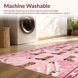 Ultra Soft Area Rug, Non Slip, Stain Resistant, Washable Area Rugs for Living Room, Bedroom, Trendy Pink Cowgirl Playroom Round Rug(Pink)