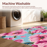 Ultra Soft Area Rug, Non Slip, Stain Resistant, Washable Area Rugs for Living Room, Bedroom, Vintage Honeycomb Faux Wool(Blue)