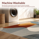 Ultra Soft Area Rug, Non Slip, Stain Resistant, Washable Area Rugs for Living Room, Bedroom, Modern Abstract Tribeca(Beige)