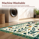 Ultra Soft Area Rug, Non Slip, Stain Resistant, Washable Area Rugs for Living Room, Bedroom, Vintage Green Botanical Living Room Non Slip Rug(Green)