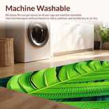 Ultra Soft Area Rug, Non Slip, Stain Resistant, Washable Area Rugs for Living Room, Bedroom, Tropical Leaf Velvet(Green)