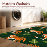 Ultra Soft Area Rug, Non Slip, Stain Resistant, Washable Area Rugs for Living Room, Bedroom, Large Soft Green Dining Room Animal Print Rug(Green)