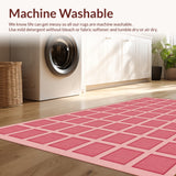 Ultra Soft Area Rug, Non Slip, Stain Resistant, Washable Area Rugs for Living Room, Bedroom, Cowgirl Bathroom Rug Vibrant Pink Non-Slip Design(Pink)